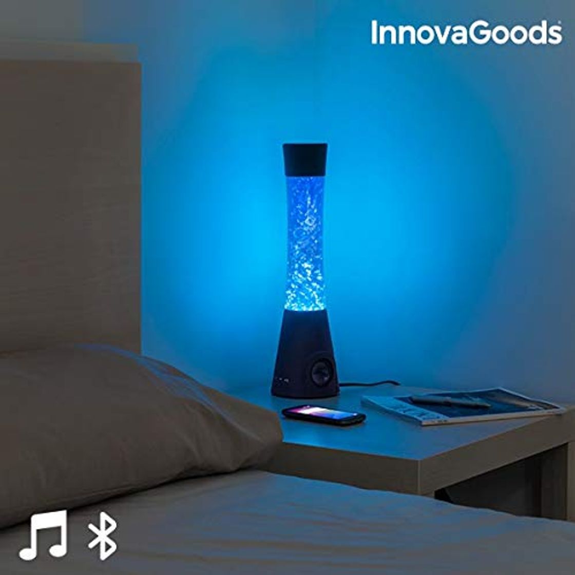 Producto InnovaGoods Lámpara de Lava con Altavoz Bluetooth y Micrófono 30W