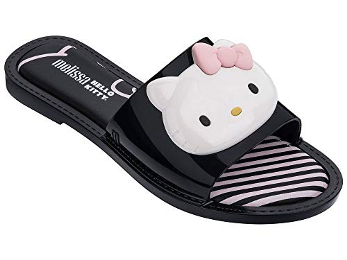 Fashion Melissa Women's Hello Kitty Plastic Slip On Slide Black