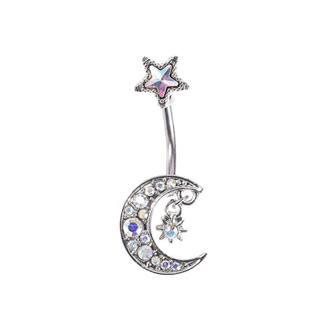 Moda Holibanna Piercings Creativos Joyería Luna Estrella Ombligo Anillo de Moda Ombligo Hermoso