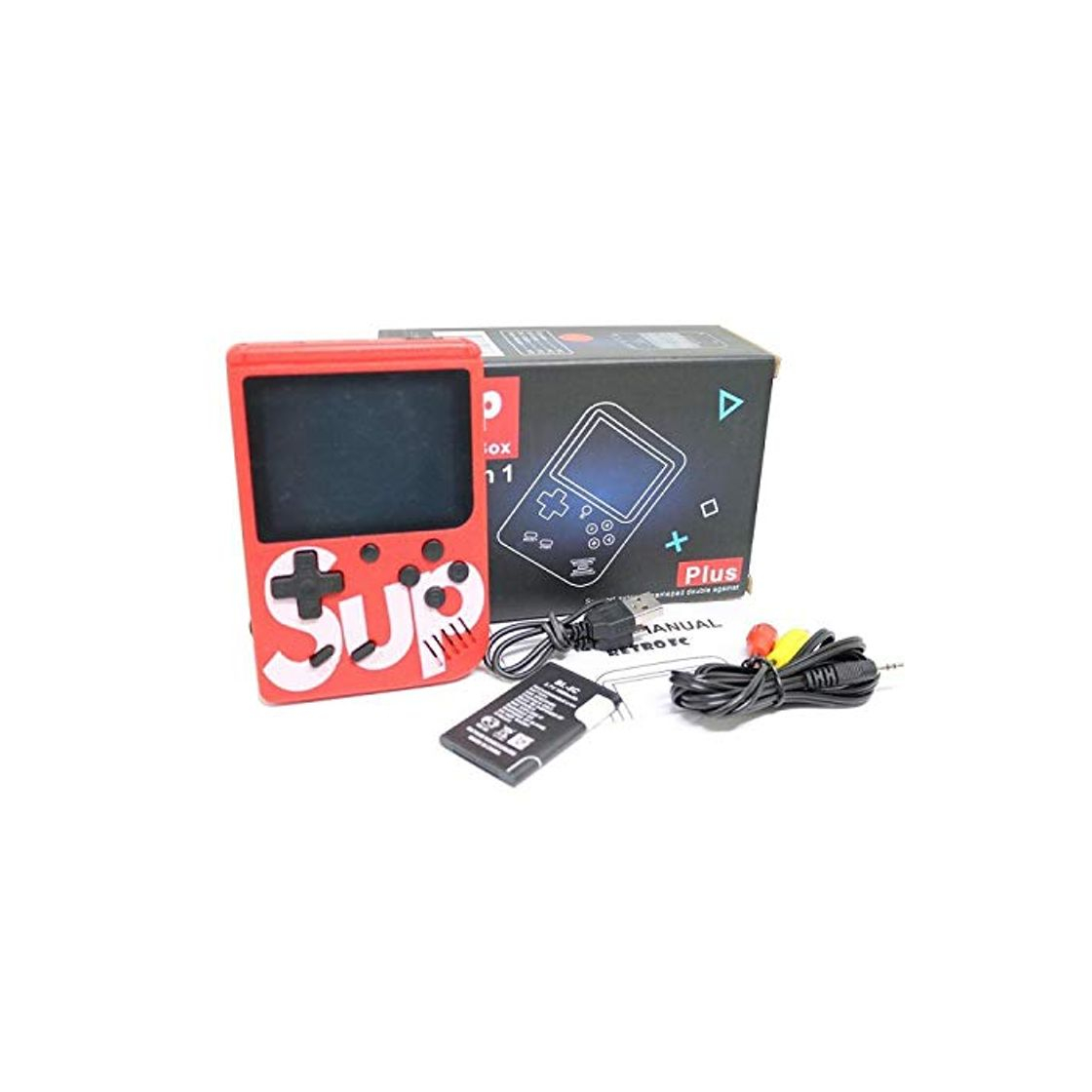 Producto MINI CONSOLA RETRO SUP VIDEJUEGOS 8 BIT PORTÁTIL PANTALLA LCD HD GAME BOX CON 400 JUEGOS CLÁSICOS COLOR ROJO