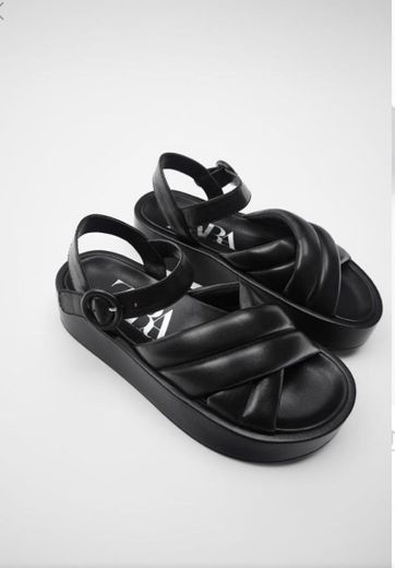 Zara flat black sandals