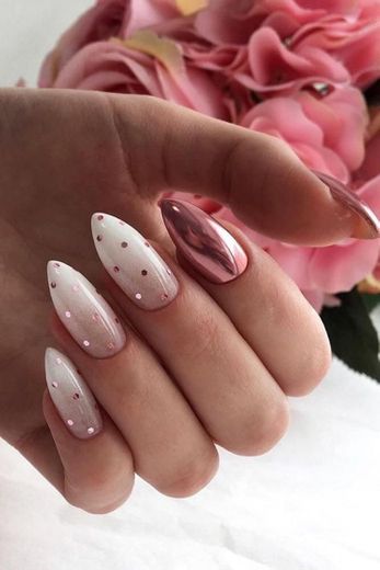 Pink Metalic nails 
