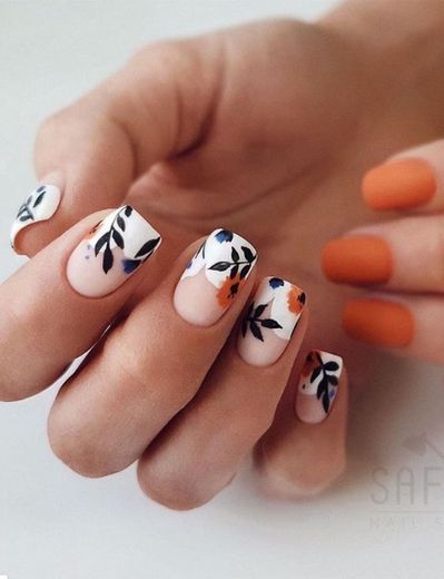 Orange Flower nail