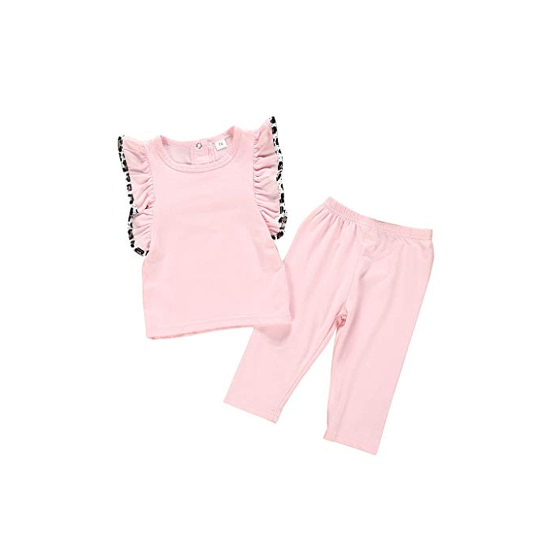 Fashion Julhold Summer Infant bebé niñas lindo simple sin mangas volantes sólido Casual