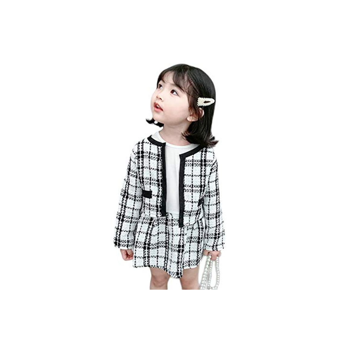 Fashion Akaddy Niños Baby Girls Tops de Manga Larga Sudadera Faldas a Cuadros