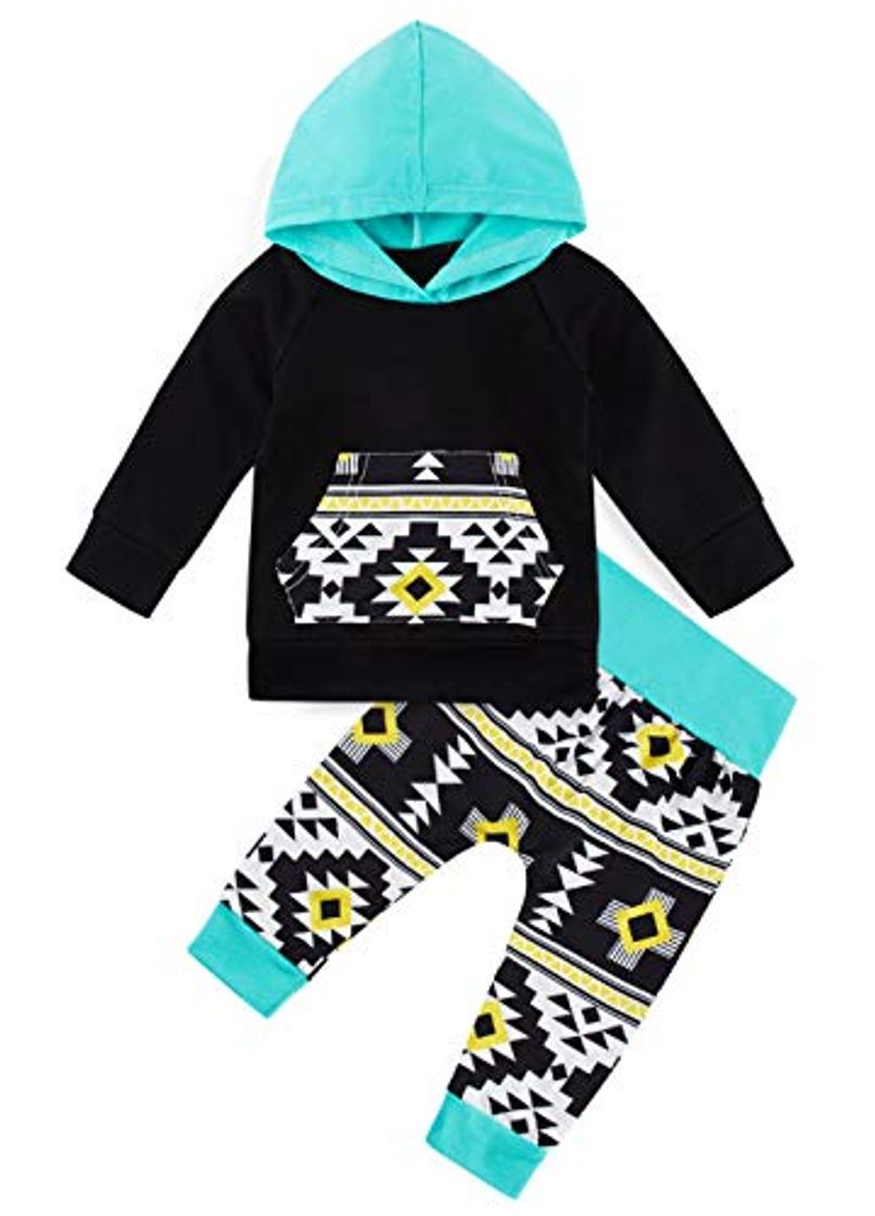 Fashion Conjunto de Sudadera con Capucha Estampado Lindo bebés pequeños Sudaderas de Manga