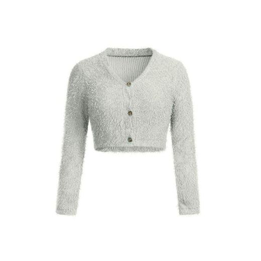 VJGOAL Mujer Otoño e Invierno Moda Casual Color sólido Cuello en v