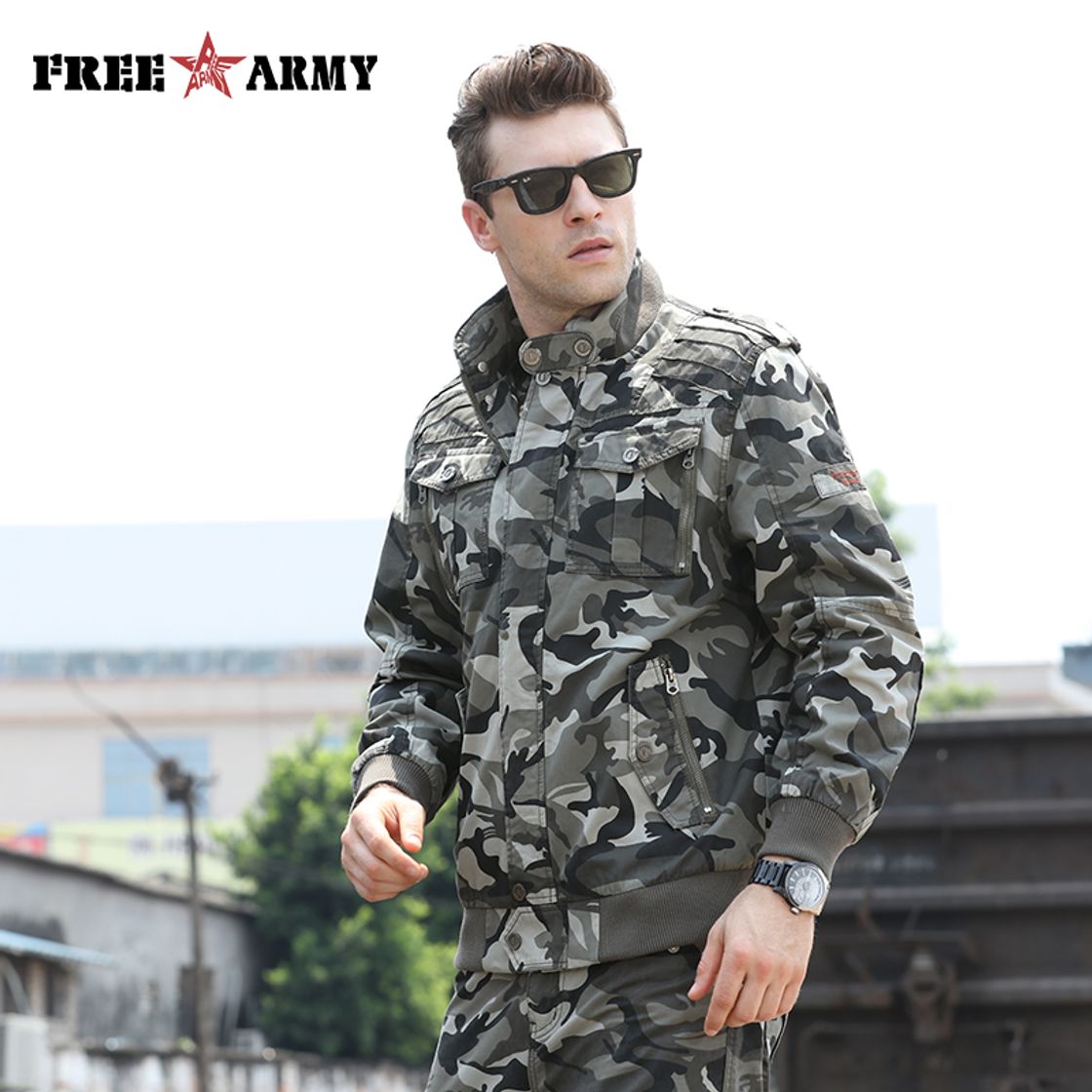 Fashion Fashion Army Green Jackets Men Military Clothing Men Bomber