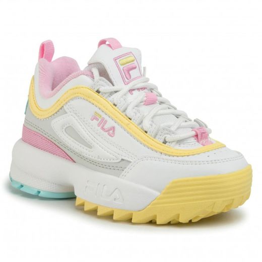 Zapatos de niña FILA Disruptor CB JR en Cuero Blanco 1010850