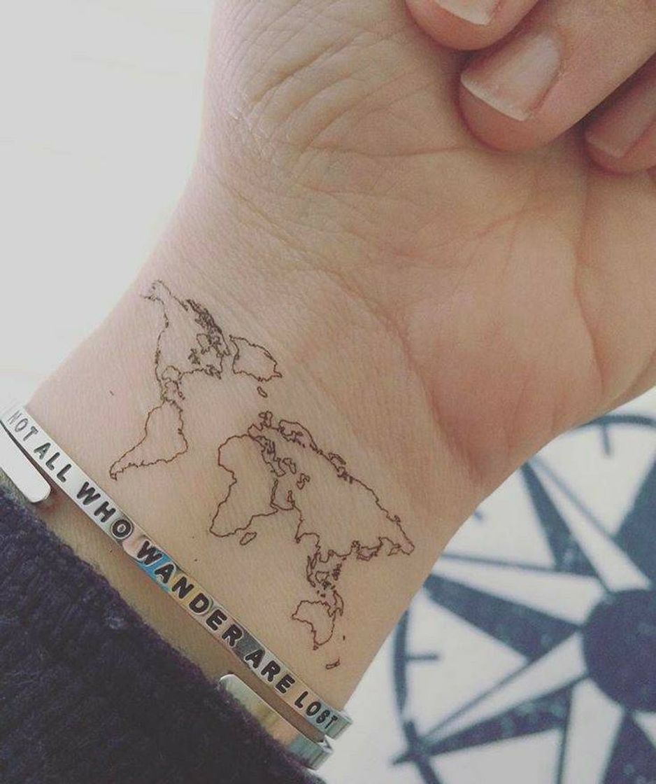 Fashion Mini tattoo Mapa-Múndi /World map/ Mapa del mundo 🌍