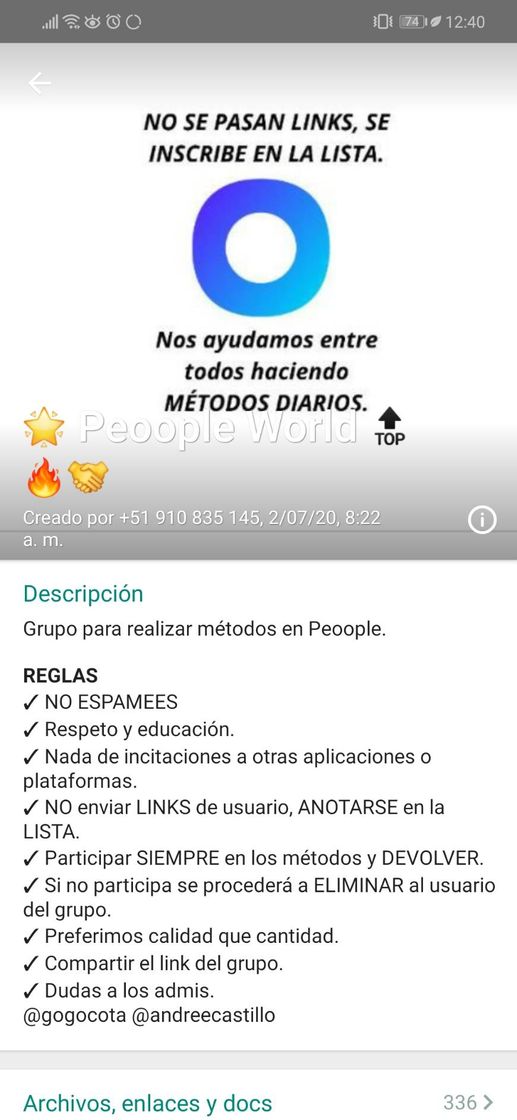 App Grupo de WhatsApp people sigue me y te sigo