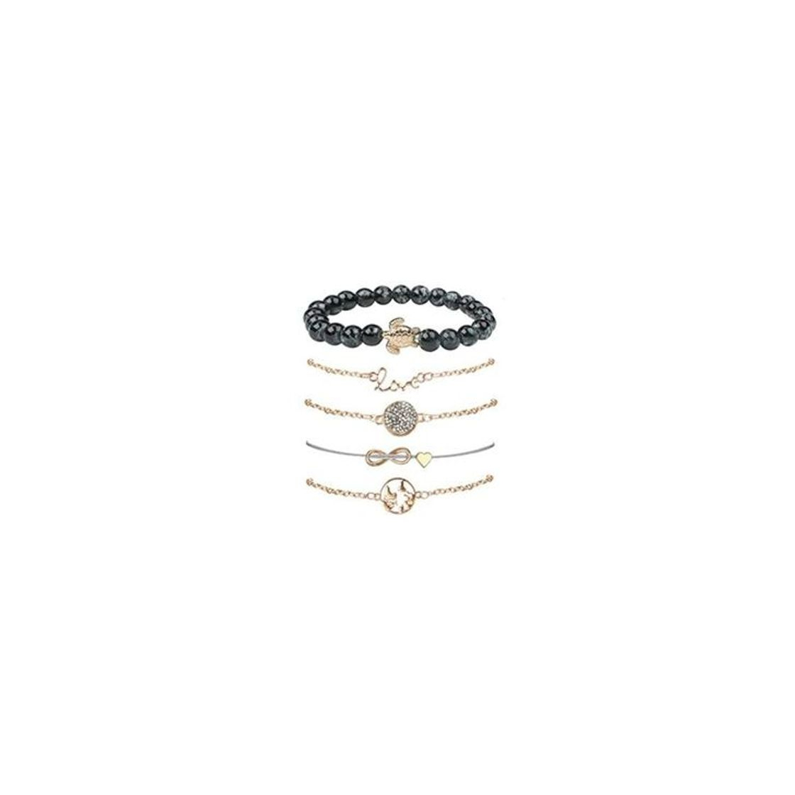 Fashion Dsaren Conjunto Pulseras Mujer, Apilable Pulsera Ajustable Circón Brazalete Conjunto Mujeres Accesorios