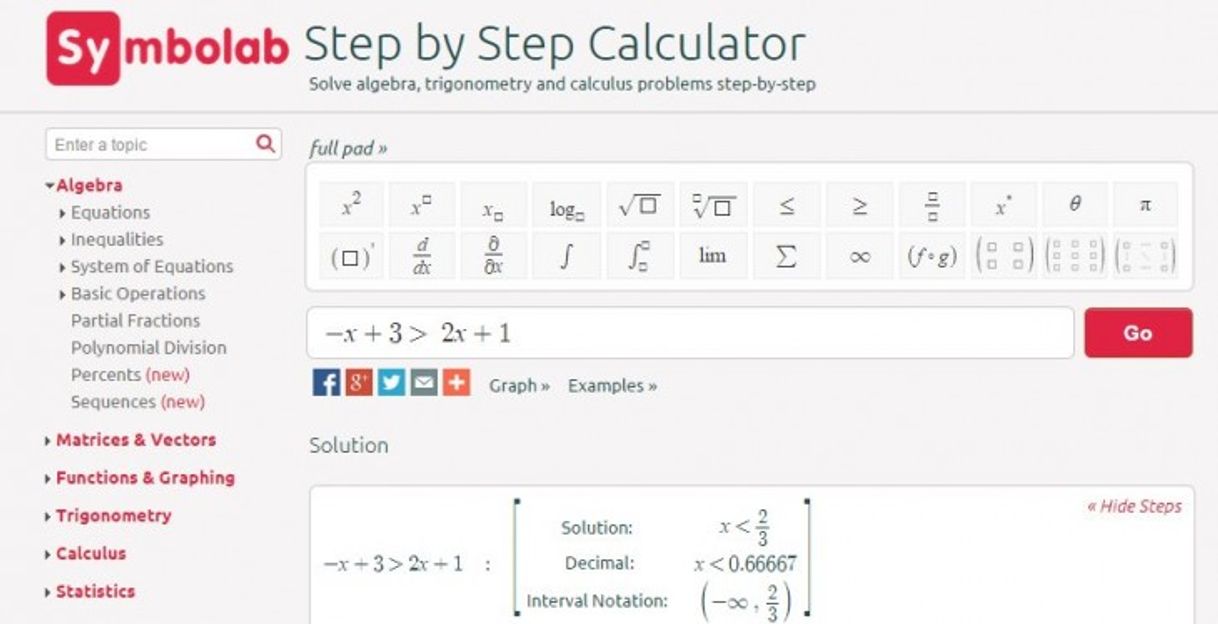 App  Resuelve  problemas matemáticos; álgebra, precalculo... 