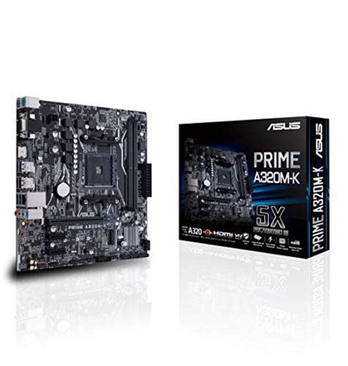 Asus AMD AM4 A320 mATX - Placa con iluminación LED