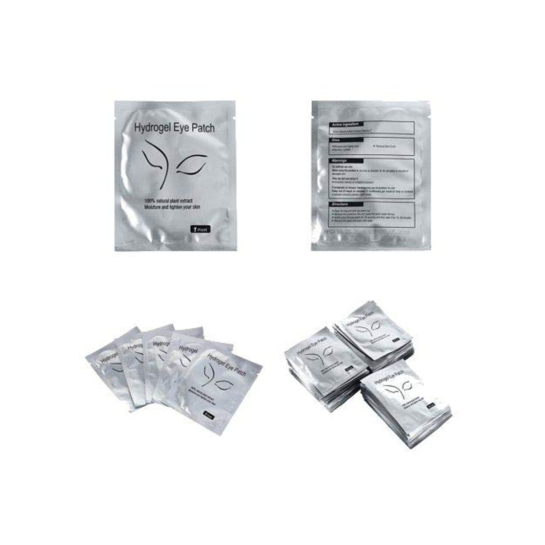 Social Locisne Eye Gel Pads- 100 pares de pestañas Lash Extension Pads Sin