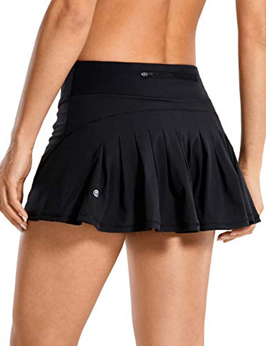 Moda CRZ YOGA Mujer Deportivo Corto Falda Plisada Skorts de Tenis Golf con Interior Shorts Negro 36