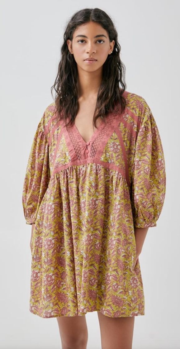 Social Vestido mini estampado bordado 