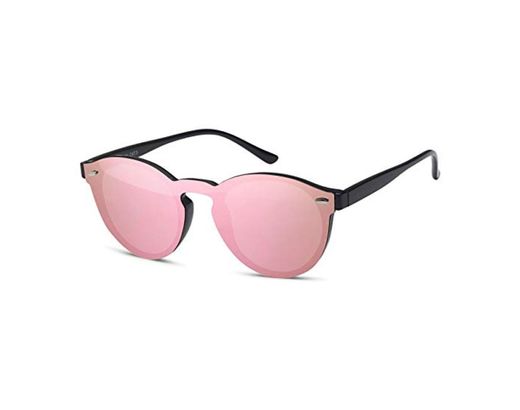 styleBREAKER gafas de sol con un solo cristal con lentes planas y