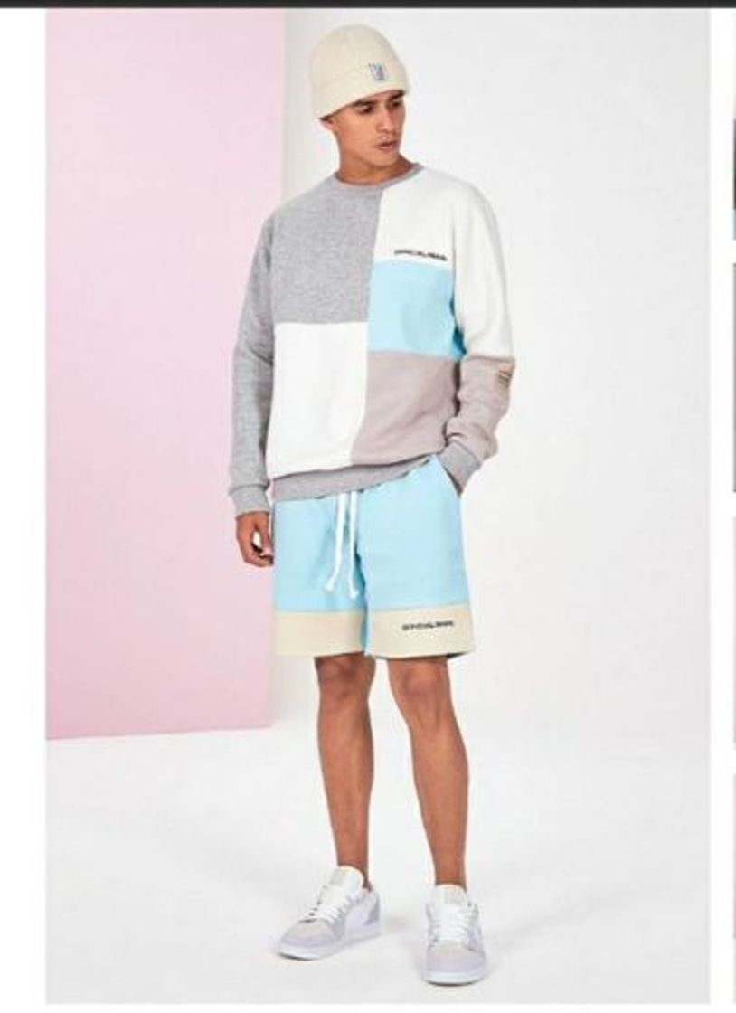 Fashion COLOUR BLOCK TRACK SUIT WITH SHORTS