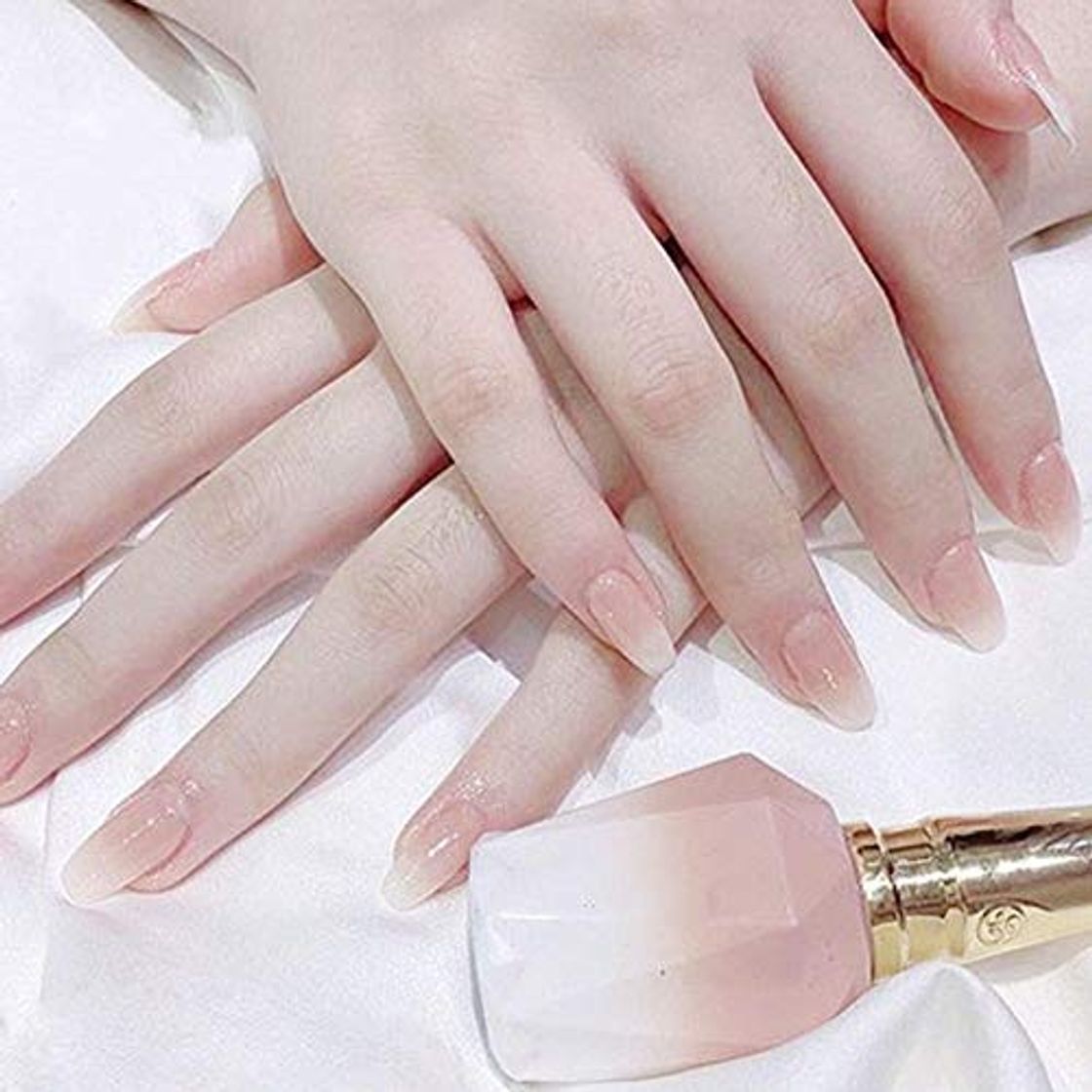 CSCH 24Pcs False Nails Designer Nail Tips Nail Art Extended Finger Nail Natural Nail Display Fake Nails
