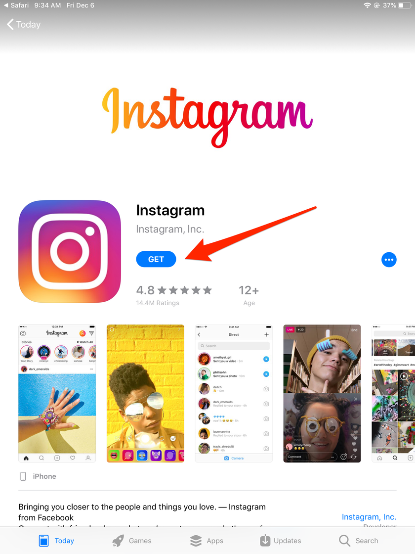 App Instagram en App Store