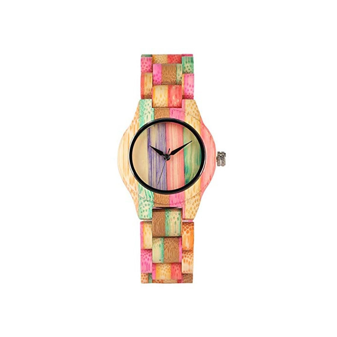 Products WFE&QFN Reloj de Madera Relojes de Madera para Mujer Reloj de Pulsera de Madera Ultraligero de Cuarzo Reloj para Mujer Pantalla Colorida única Relojes de Pulsera de Madera completos minimali