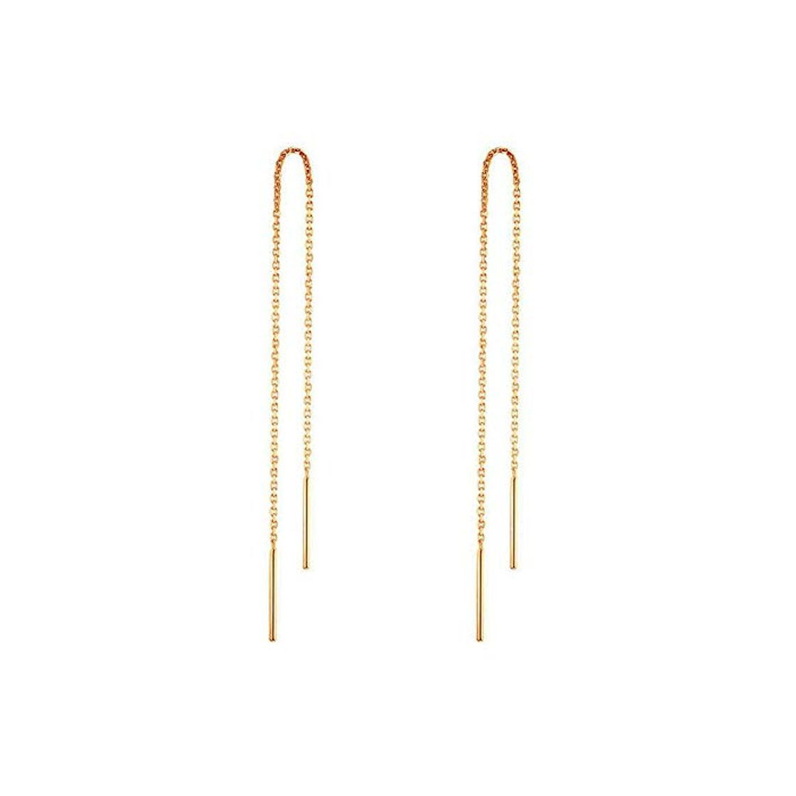 Fashion RUBOBUC 14 k Pendientes de Oro para Mujer Pendientes Colgantes Hilo de