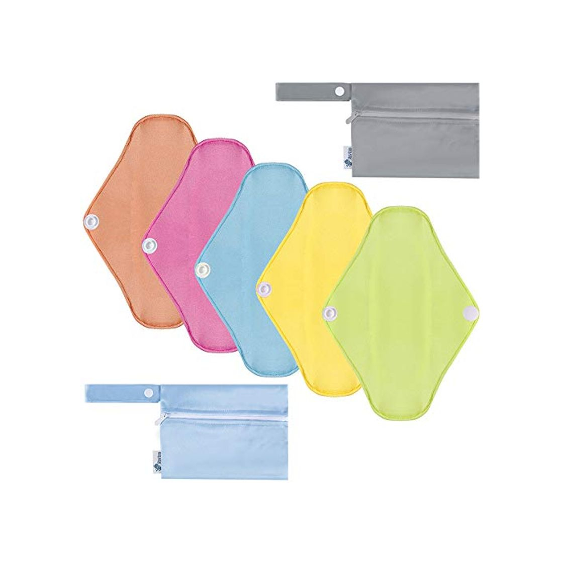 Social Rovtop 7PCS Reutilizables de Carbón de Bambú Compresa Almohadilla Menstrual Reutilizable Compresa