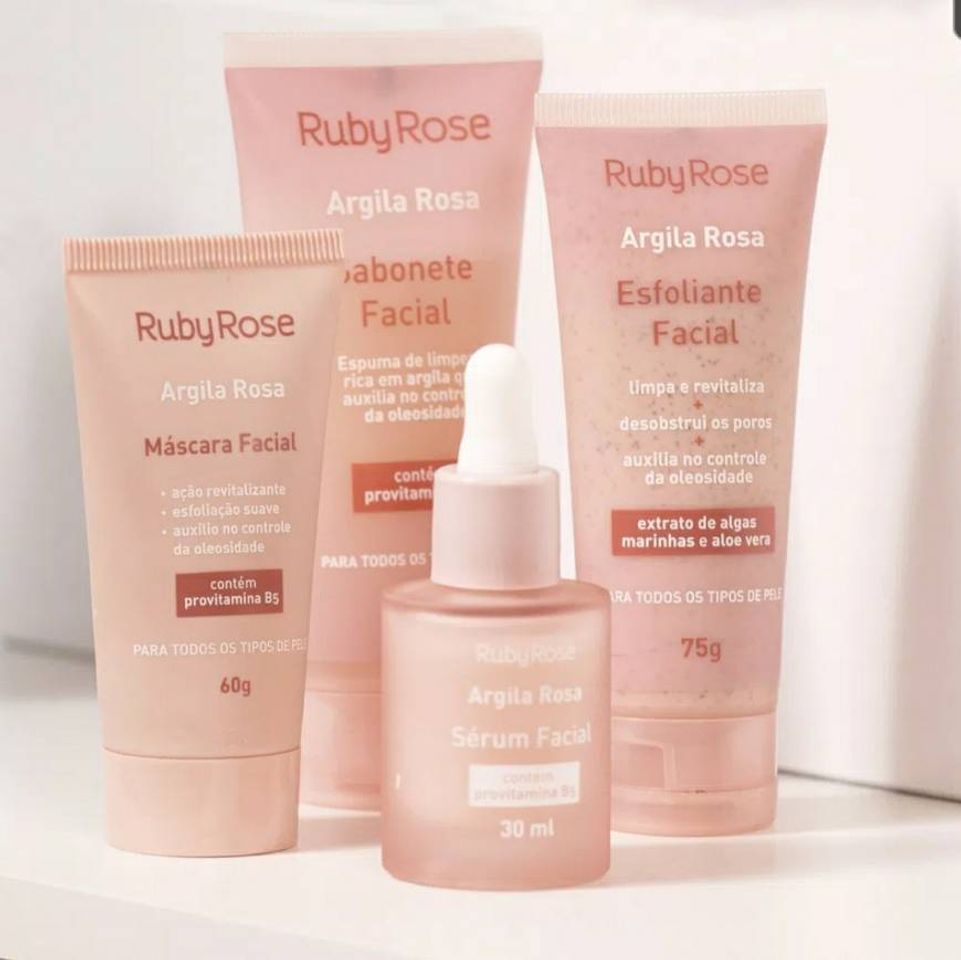 Fashion KIT LINHA FACIAL ARGILA ROSA - RUBY ROSE - Loja Online