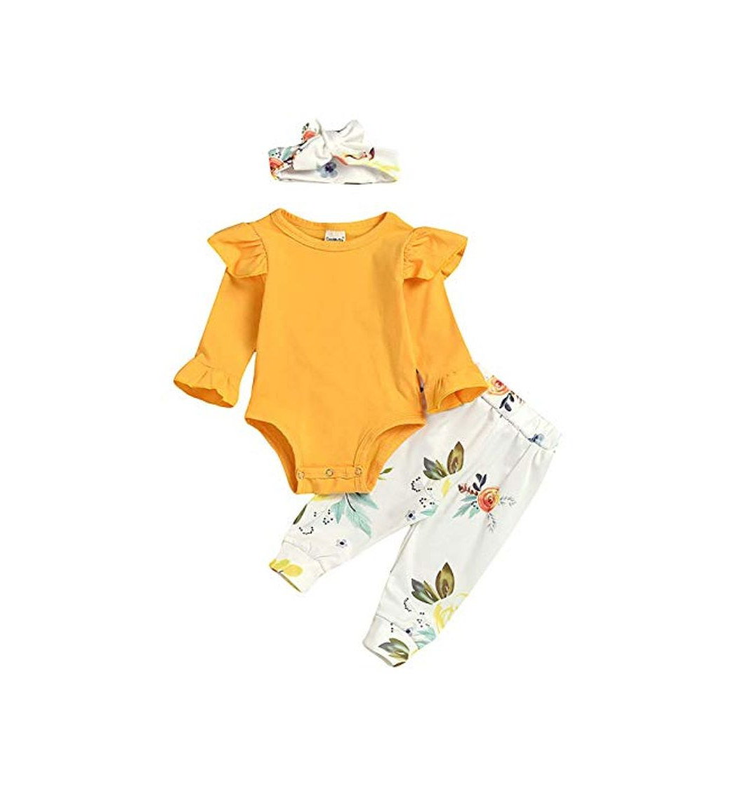 Social chicolife 4pcs Conjuntos Bebé Recién Nacido Christms Romper Manga Larga Tops Rayas Pantalones Looks con Sombrero de Diadema para Bebé Niña