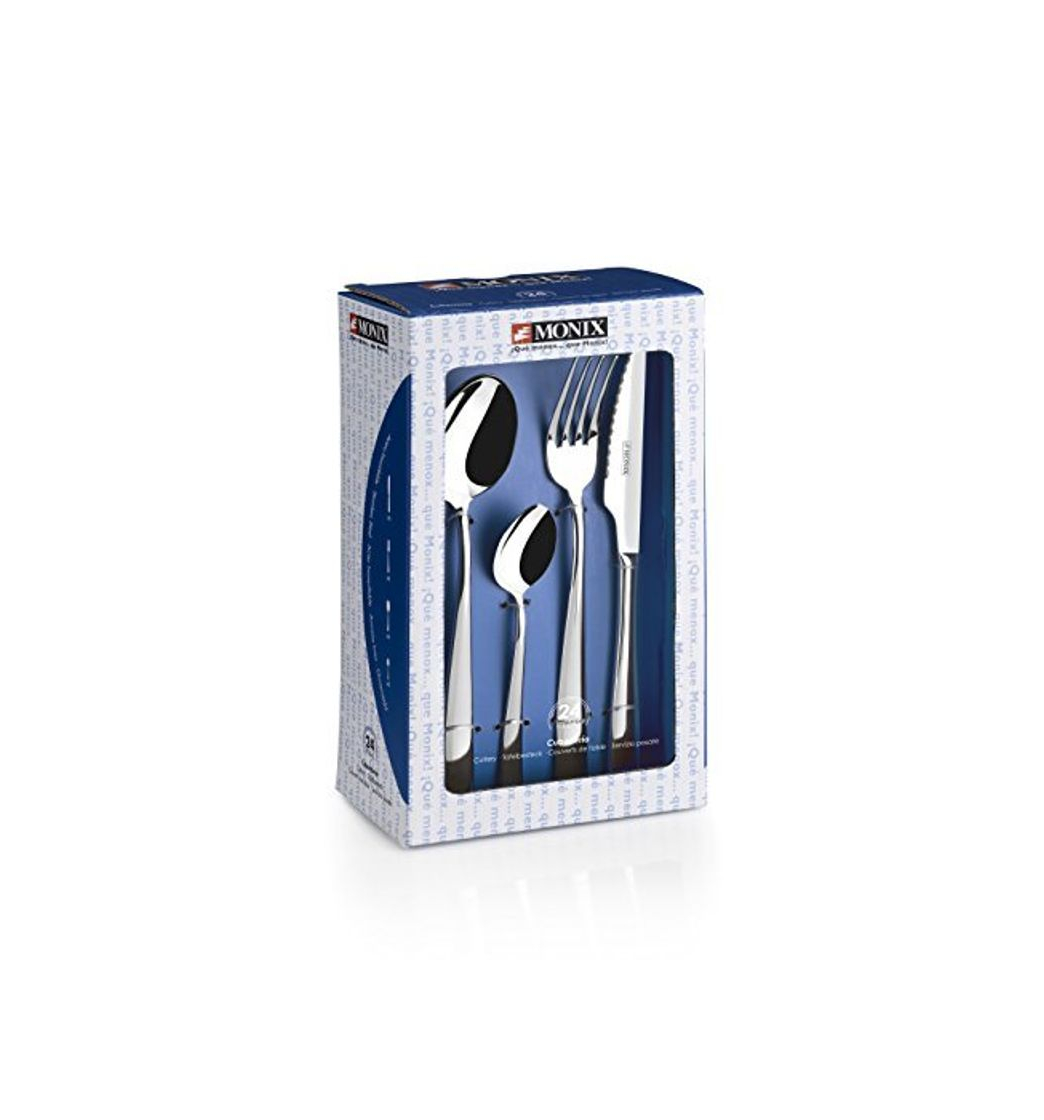 Home Monix Siena - Set de cubiertos de 24 piezas con cuchillo chuletero,