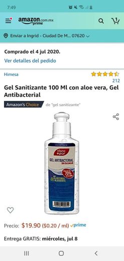 Gel antibacterial 70% alcohol