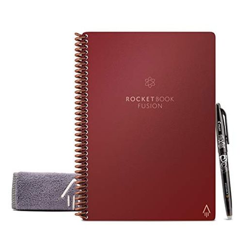 Rocketbook Fusion - Cuaderno de notas reutilizable e inteligente - Scarlet Rojo