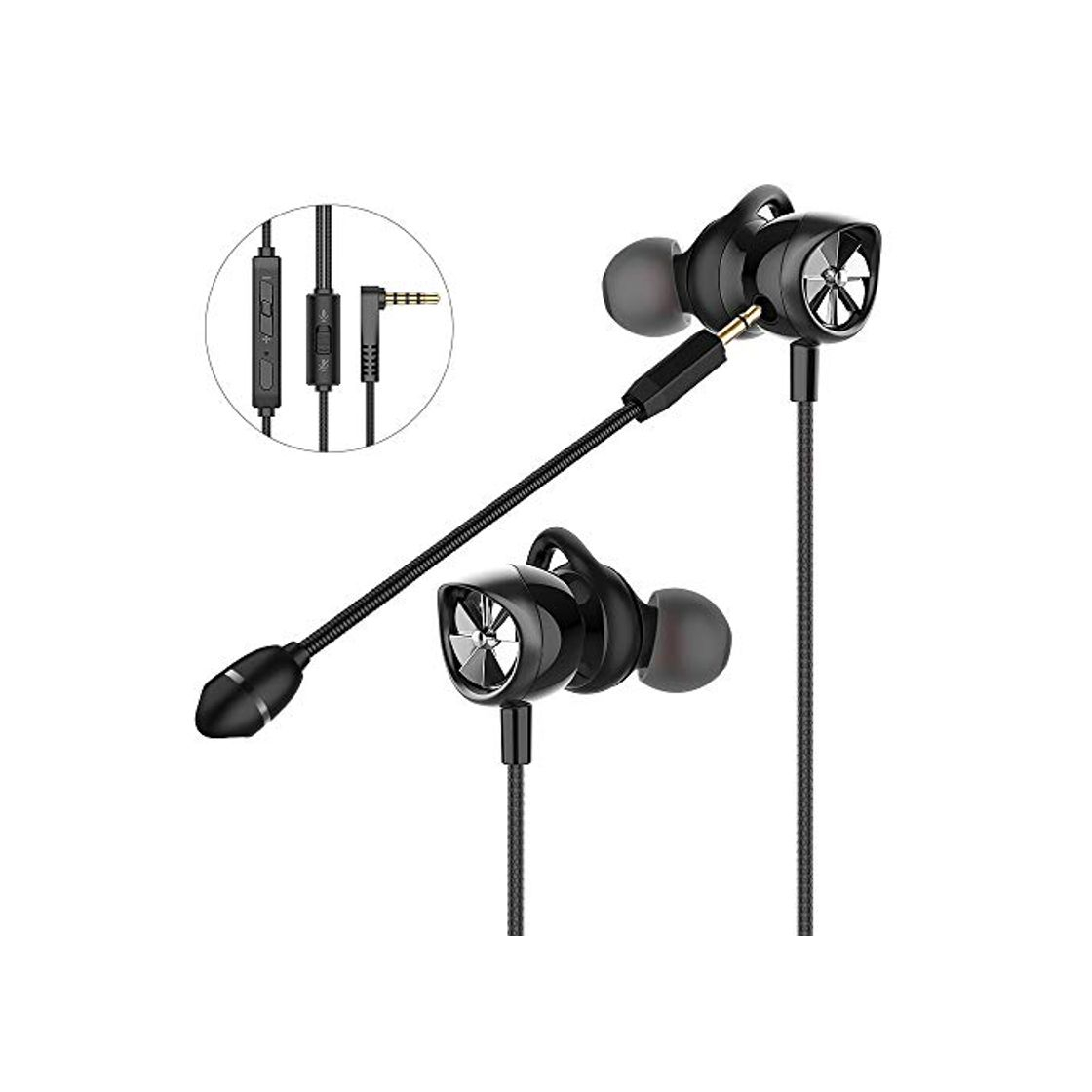 Product In Ear Gaming Headset Langsdom, Gaming Earphones con micrófono desmontable, 3.5 mm