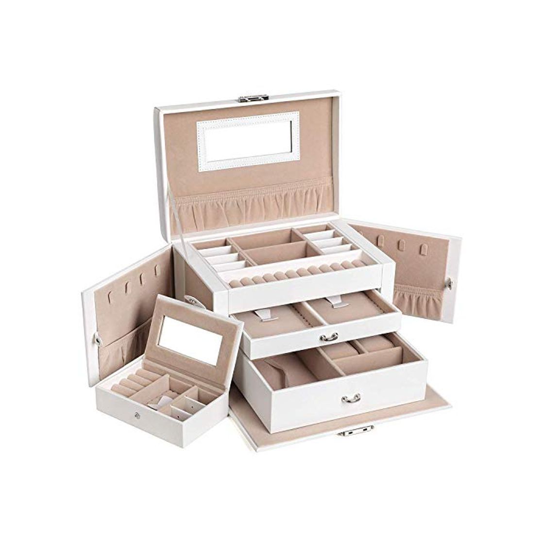 Social SONGMICS Caja Joyero con Espejo y Cajones