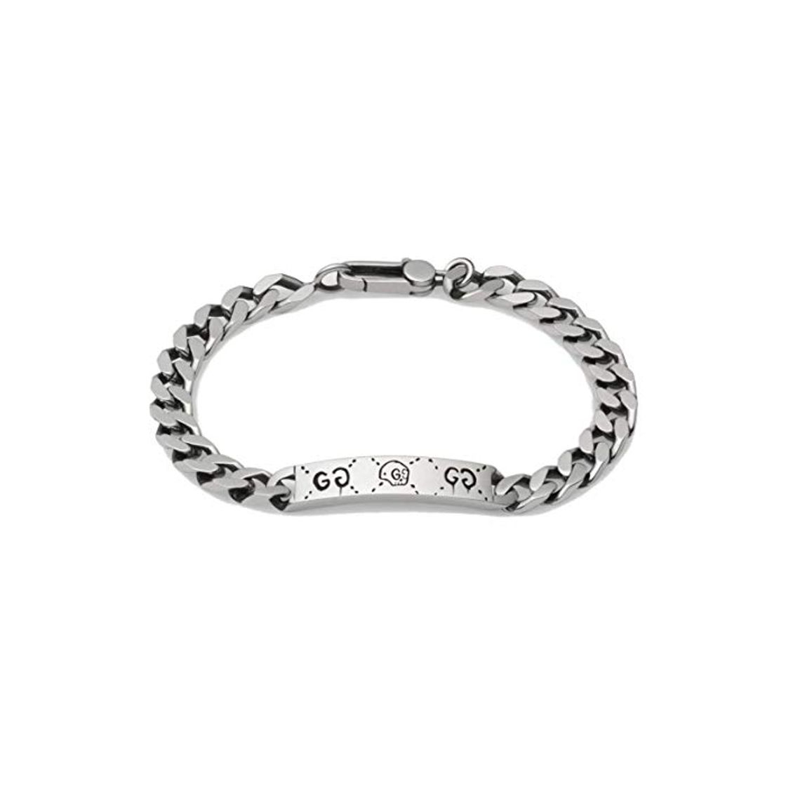 Gucci Pulsera plata con cadena de Problemas Andrew 19cm de la placa
