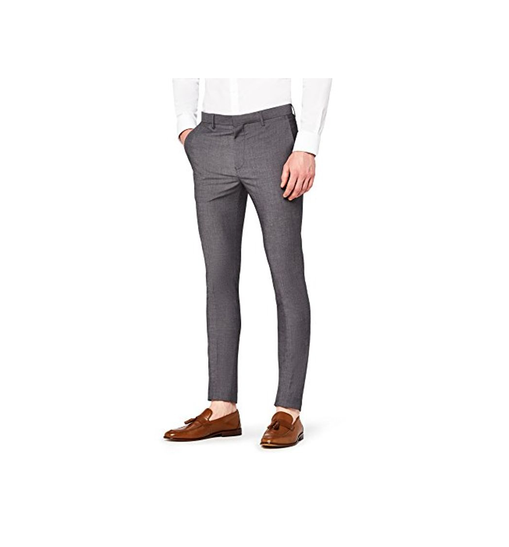 Product Marca Amazon - find. Pantalones de Vestir para Hombre, Gris, 32W