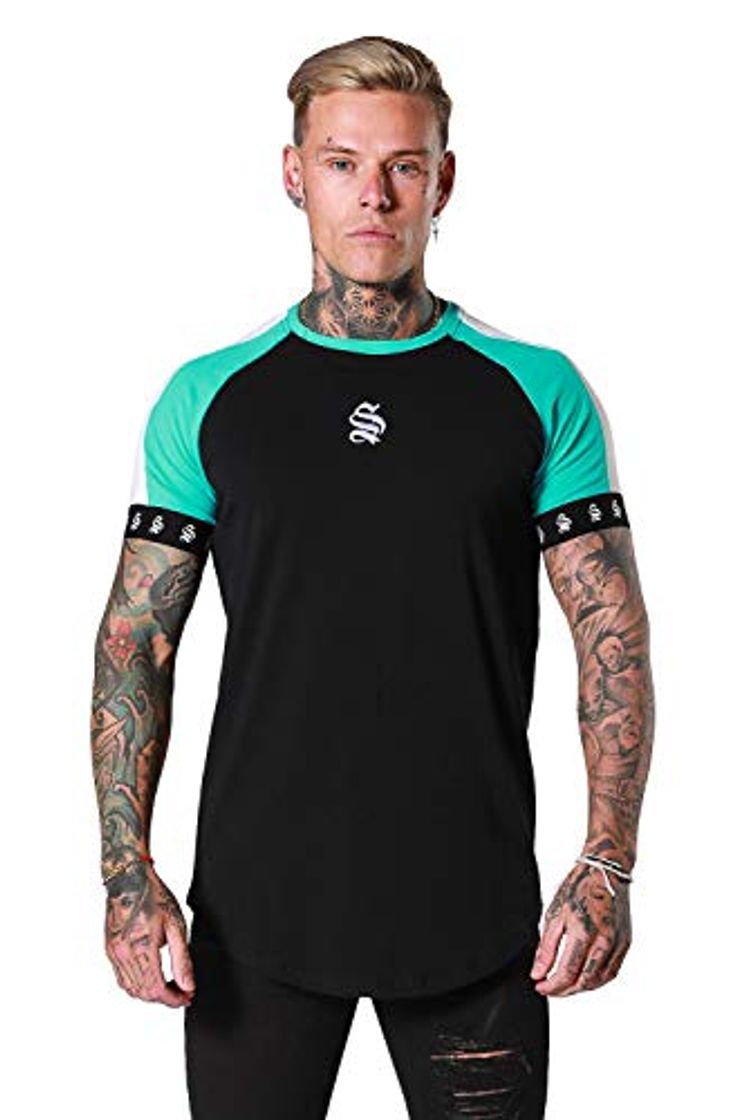 Products sinners 1010 Retro Raglan tee Black/Mint - Black/Mint