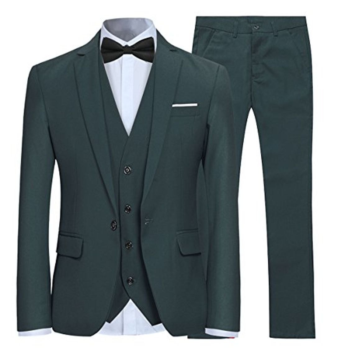 Fashion Trajes para Hombre 3 Piezas Slim Fit Boda Esmoquin Formal Un botón Cerrar Blazers Chaqueta Chaleco Pantalones