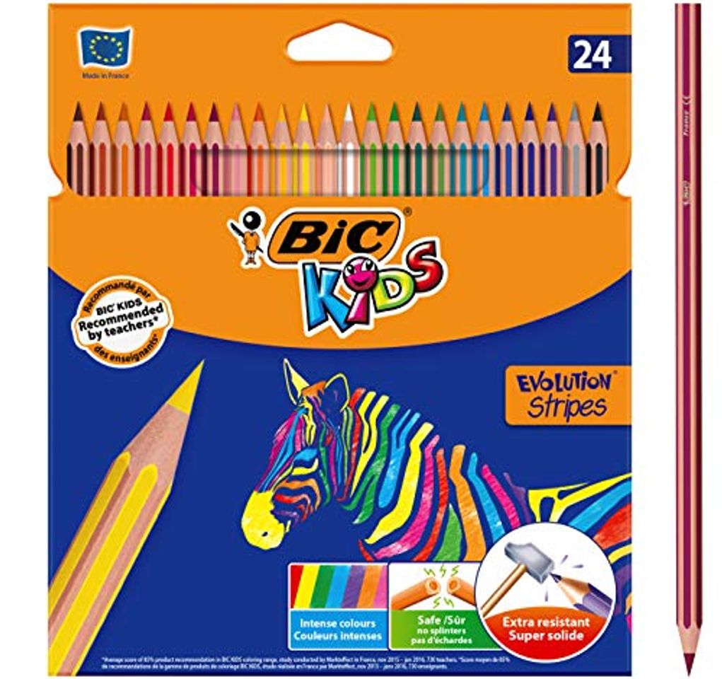 Social BIC Kids Evolution Stripes Lápices de colores - colores Surtidos