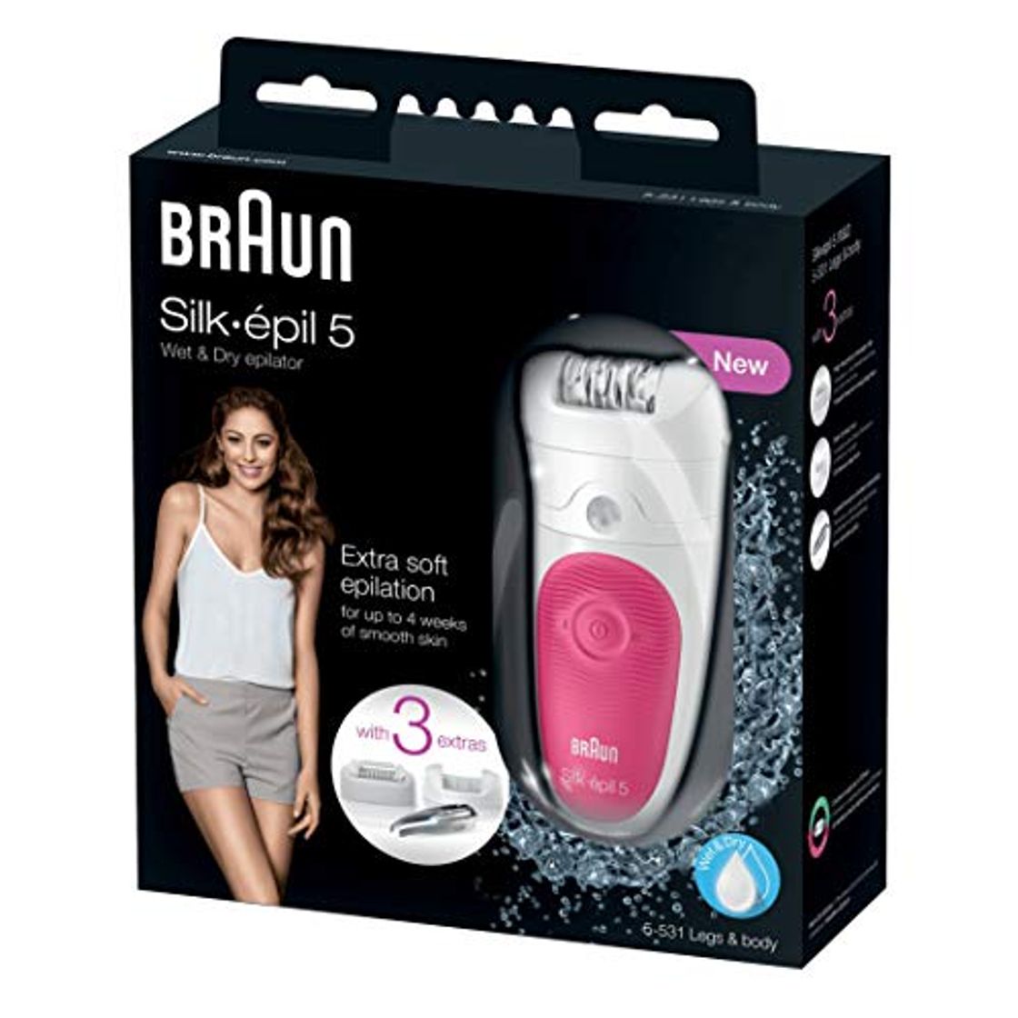 Producto Braun Silk-Épil 5 5-531 - Depiladora Mujer Eléctrica e Inalámbrica, Sin Cable,