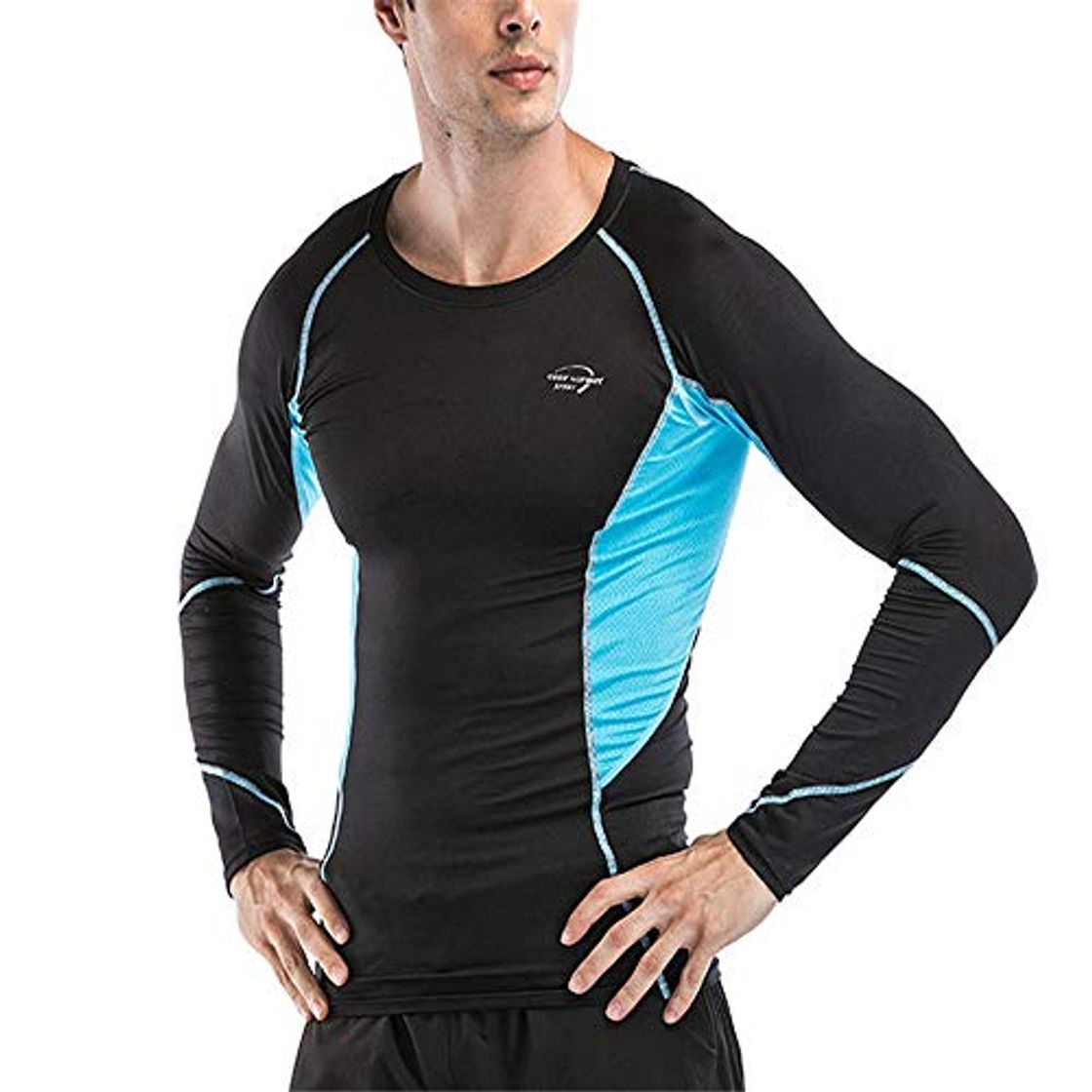 Fashion Camisa de Compresión para Hombre Gimnasio de compresión para hombres Sudadera deportiva de manga larga Camiseta deportiva Camisa de compresión para hombre Traje de entrenamiento deportivo Camisa depor