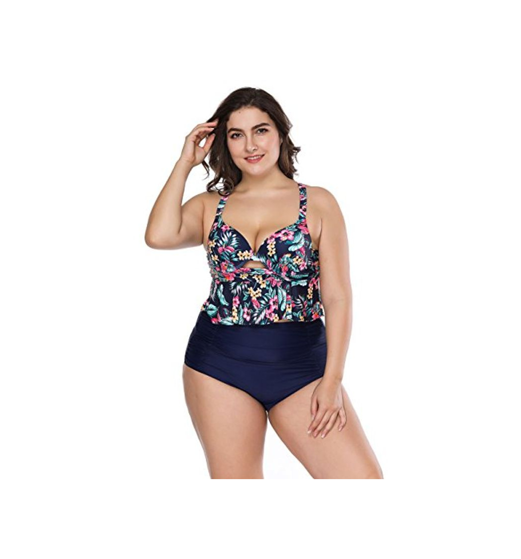 Social FeelinGirl Mujer Traje de Baño Bikini Estilo de Selva Tropical Talla Grande