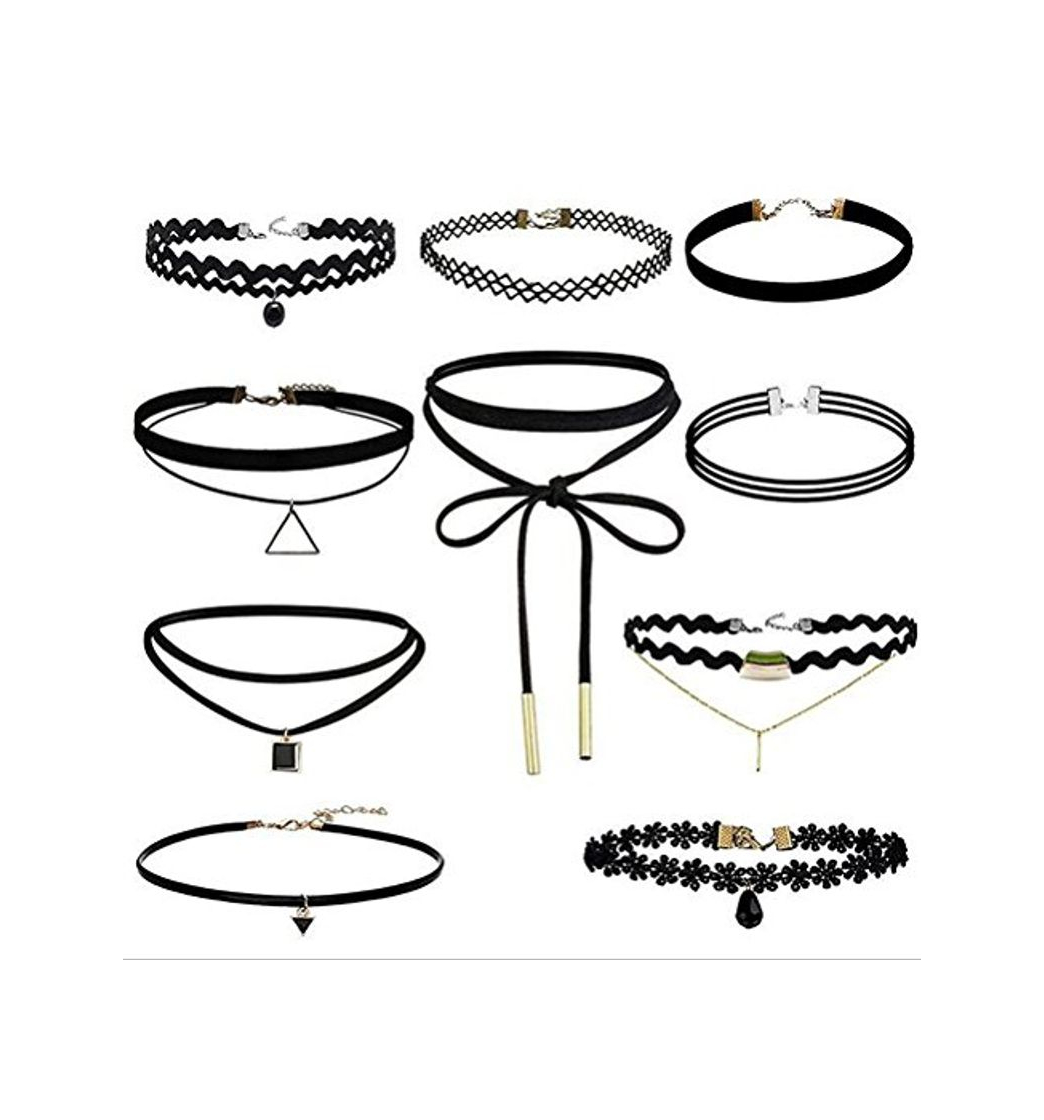 Social Elegant Rose 10 piezas choker collares elástico terciopelo Classic adhesivo de gótico