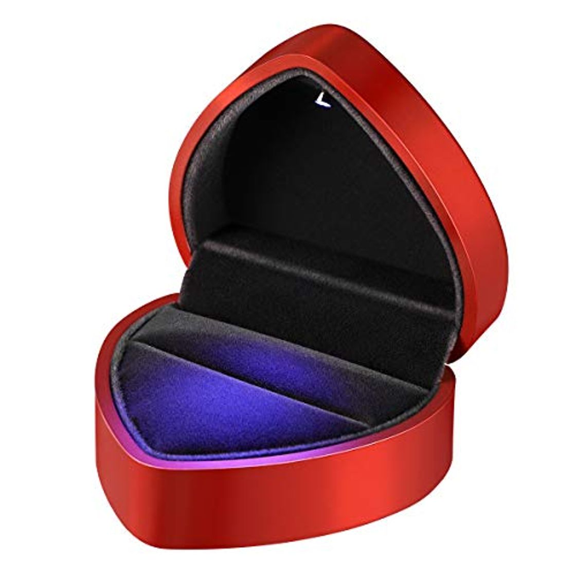 Product VOSAREA - Caja de anillo con luz LED, forma de corazón, de