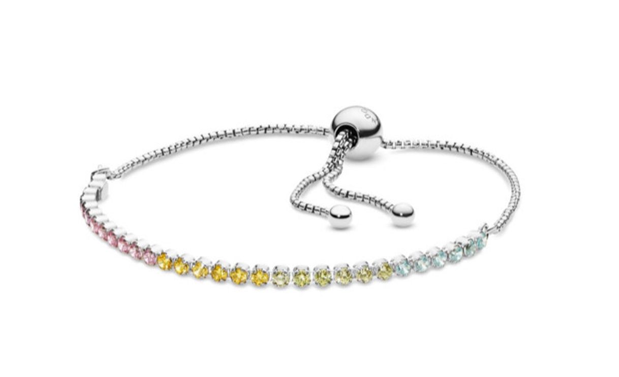 Social 
Brazalete de tenis deslizante Arcoíris resplandeciente