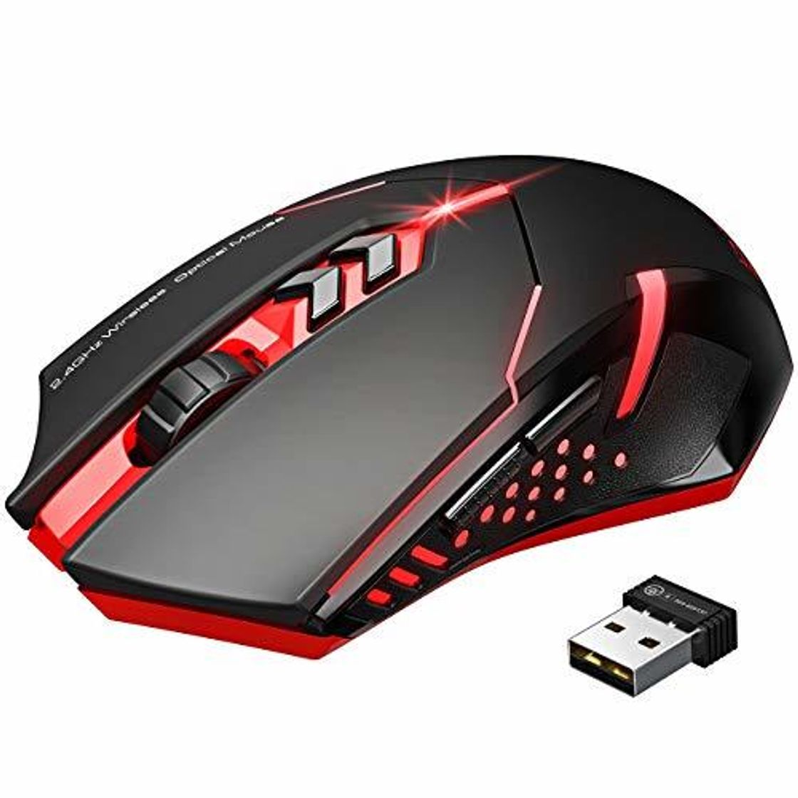 Social TOPELEK Ratón Gaming Inalámbrico Clic Silencioso 7 Botones USB portátil PC 2.4G