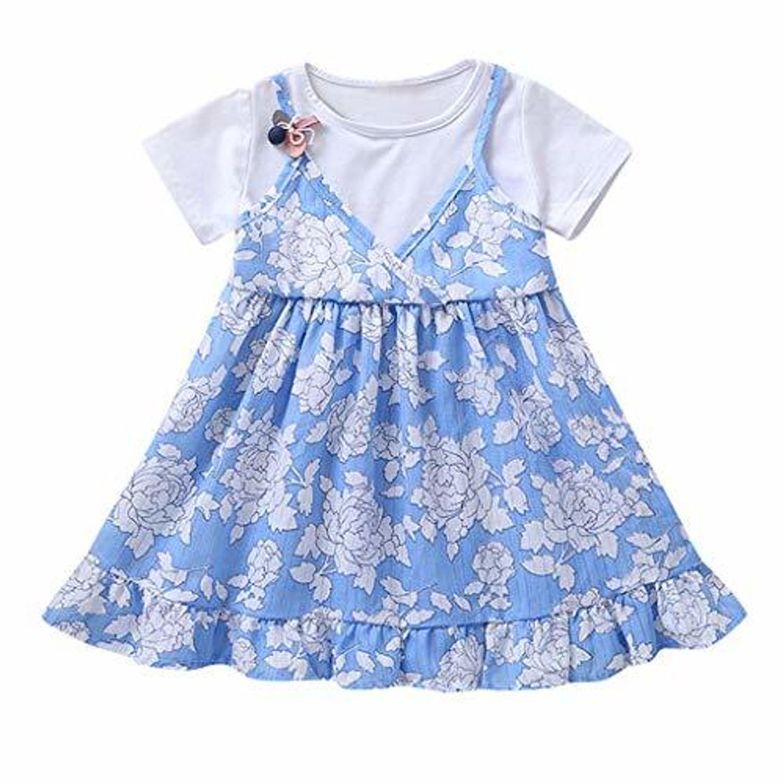 Products Julhold Vestido de Parches para niñas pequeñas con Bonitas Correas Simples y