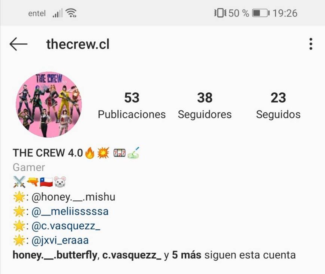 Aplicaciones Instagram sobre mi grupo en Free Fire 🤩