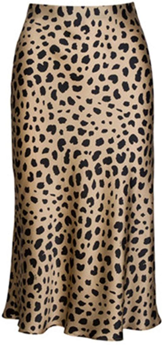 Fashion Sylar Faldas Mujer Midi Falda Larga Estampada Leopardo